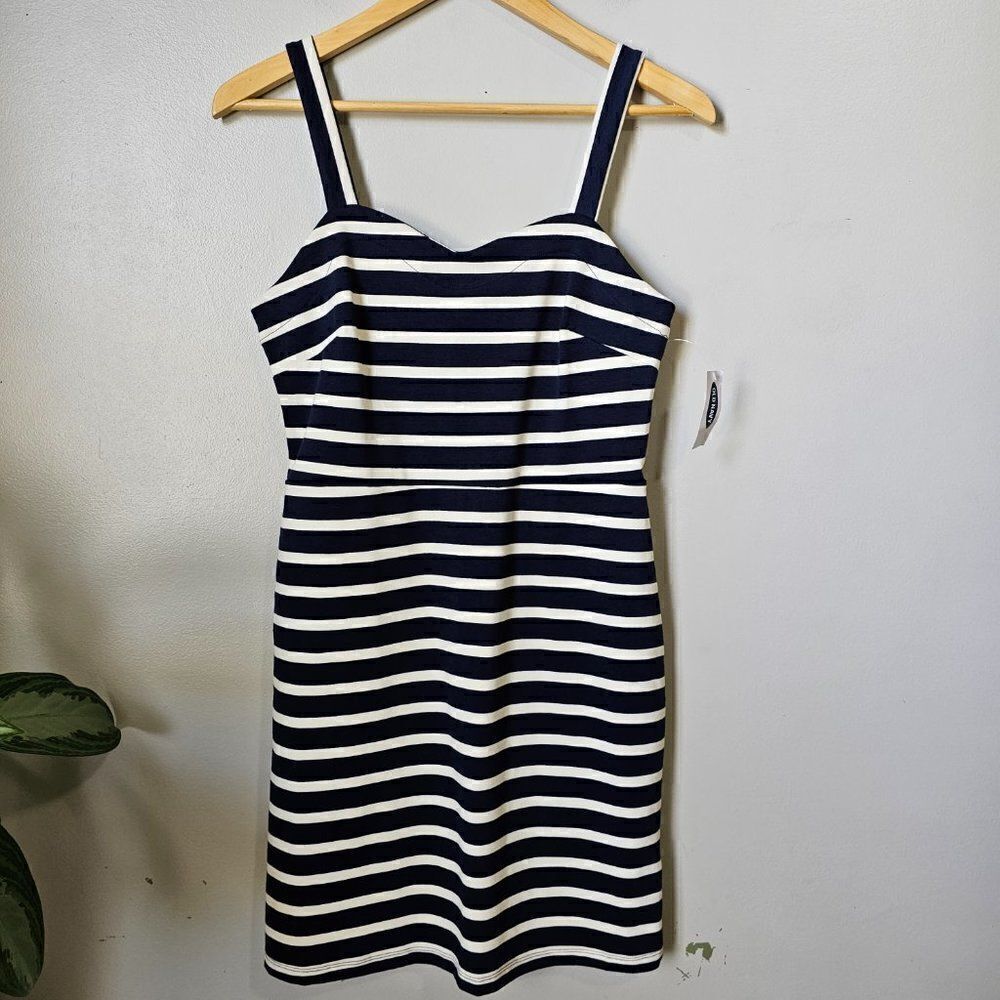NWT OLD NAVY STRIPED BLUE /WHITE BUSTIER STYLE BODYCON DRESS SIZE S